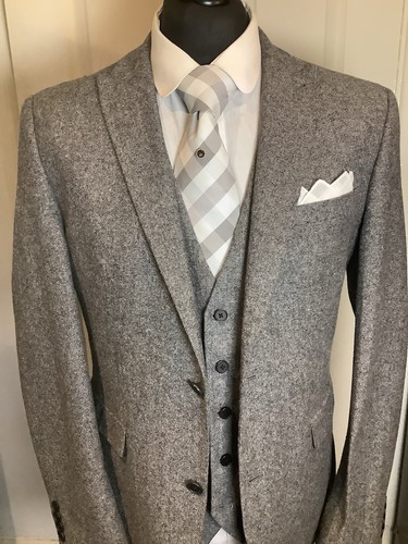 Mens three piece suit - piece, grey