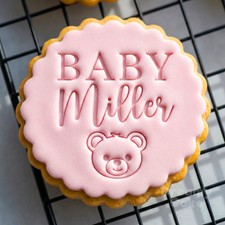 Custom Baby Name Bear Cookie