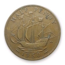 1950 Great Britain Half Penny