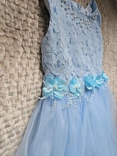 Doveark Girls Party Occasion Tutu Dress 140 Cm Age 8 - 10 Years Light Blue Pearl