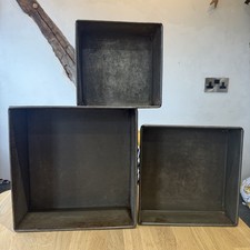 Set Of 3 Professional Catering Cake Baking Tins 8/10/12 Inch - Invicta