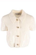 SELF-PORTRAIT WHITE SEQUIN TOP SMALL