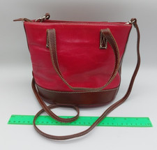 Borse in Pelle Vera Pelle Italian Leather Pink Red Tote Shoulder Bag Handbag