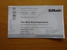 MATT GOSS (BROS) EXPERIENCE CONCERT TICKET SYMPHONY HALL BIRMINGHAM 5 APR 2023