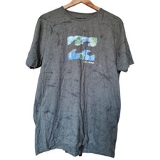 Billabong khaki spellout/map print t shirt. Sz large - retro