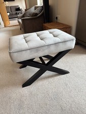 LIANG AND EIMIL ELDA DRESSING TABLE FOOTSTOOL IN GREY VELVET