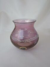 Vintage, Cavan Crystal, Pink Cut Glass Vase