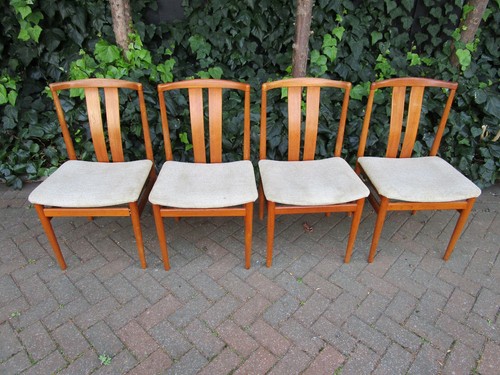 Four danish dining chairs - dining, teak