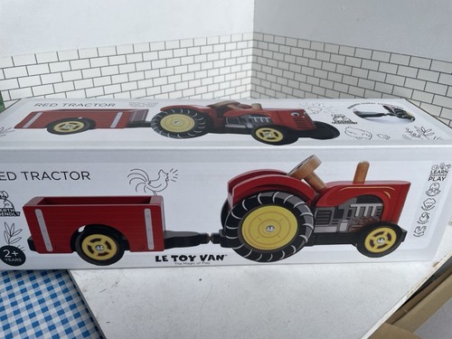 Toy van red wooden - van,