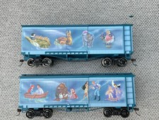 Two Bachmann Hawthorne Village ON30 Disney Boxcars 0n30 Thomas Kinkade