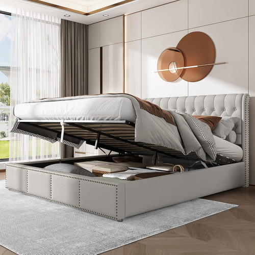 4ft6 ottoman bed - bed, light