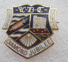 Pin Badge 1928 to 1988 Diamond Jubilee Enamel Crest UBC? Bowling Club