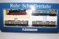 Fleischmann 4887 Train Set Ruhr- Schnellverkehr Steam Passenger Car Gauge H0 Ob