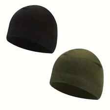 Mens Womens NEW Fleece Thermal Windproof Winter Warm Beanie Hat Black Army Green