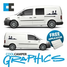 VW VOLKSWAGEN CADDY MAXI CAMPERVAN SIDE HIKING CAMPER STRIPE GRAPHICS DECALS