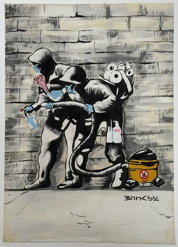 Banksy drawing on - banksy,