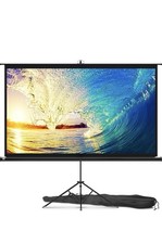 84" Projector Screen w/Tripod Stand Portable Home Outdoor Movie Screen 16:9 4K