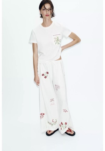 Zara white embroidered - zara,