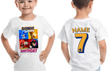 Sonic The Hedgehog 3 "Personalised" Birthday T-SHIRT Kids Boys Girls Top Party