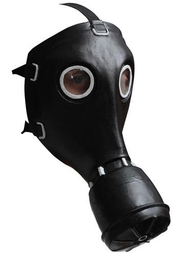 Black gas mask - black,