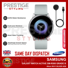 SAMSUNG Galaxy Watch Active SM-R500 Smart Watch 40mm GPS SILVER Grade B+CHARGR