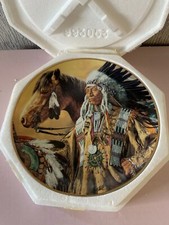 AMERICAN INDIAN HORSE PLATE PRIDE OF THE SIOUX FRANKLIN MINT PERFECT