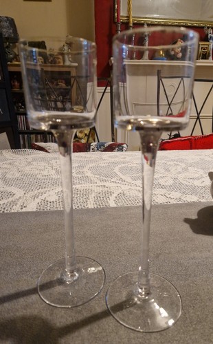 Clear glass long stemmed - 2,