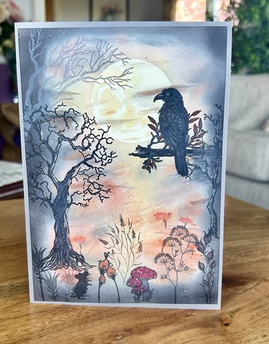 Raven goth birthday card - raven/goth,