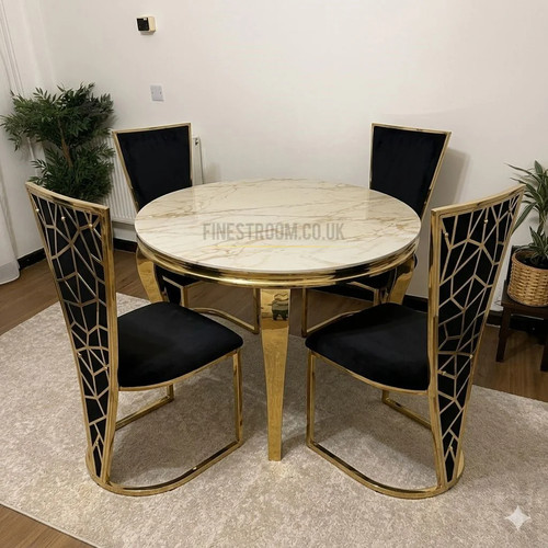 Kata gold louis round dining - gold,