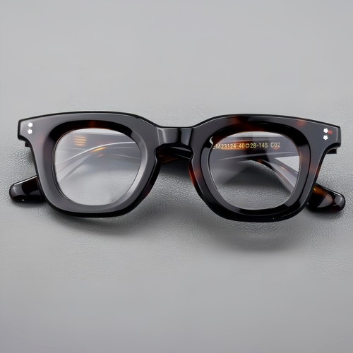 Square retro acetate eyeglass - acetate,