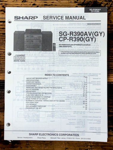 Sharp r390a r390 - sharp, sg-r390a