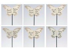 Resin Butterfly Graveside Crematorium Memorial Remembrance Stick- Choice of Name