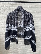 Zadig & Voltaire Skull Logo Big Black Scarf Shawl