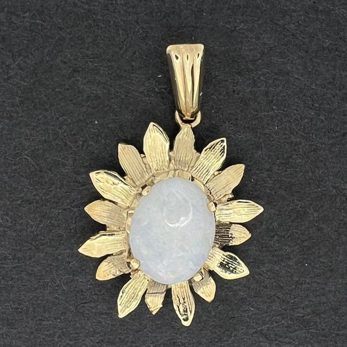 Opal flower pendant 9ct - flower,