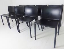 STUNNING SET 8 BLACK ITALIAN JASPER MORRISON MAGIS AIR STACKING DINING CHAIRS