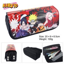 Anime Naruto Double Layer Zipper Pen Bag Pencil Case Purse Toy Gift Kids School