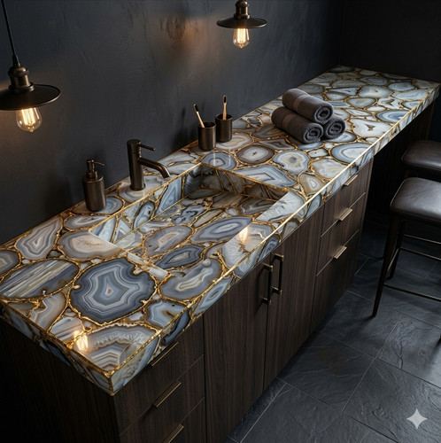 Gray agate countertop - gray, –