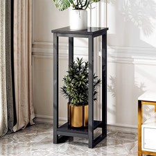 90cm Plant Stands Black Metal MDF Top Plant Holders Tall &Small Indoor Plant