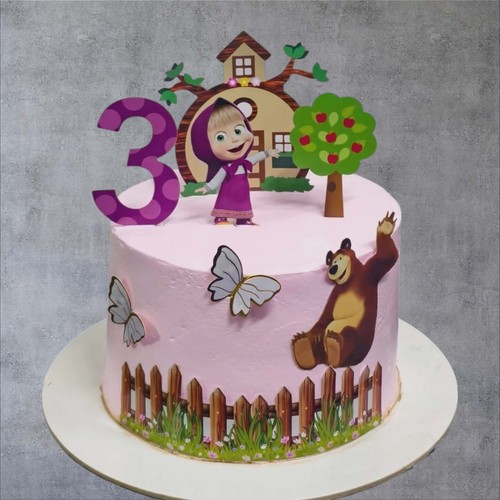 Masha and the - bear, cake