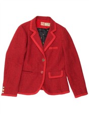 JOULES Womens 2 Button Blazer Jacket UK 16 Large Red Herringbone Wool DE10