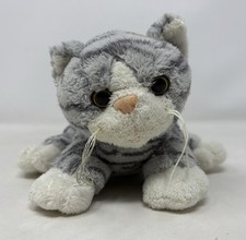 Grey/White Striped Tabby Cat Kitten Soft Stuffed Toy Plushies (L11) Cute Kitties