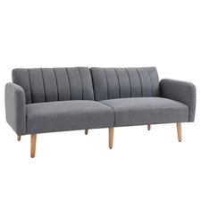 3 Seater Grey Linen Sofa Bed