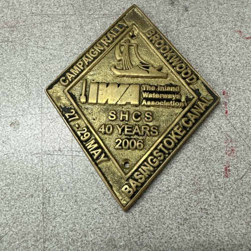 Canal boat brass - brass, plaque-