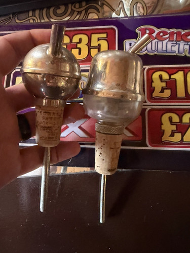 Vintage metal cork bottle - 2x,