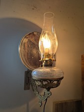 Antique Cast Iron Oil Lamp