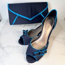 Jacques Vert Shoes & Bag Wedding Guest Mother of Bride Groom Prom Navy 40