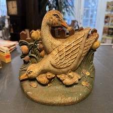 Cast iron duck door stop - iron,