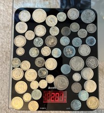 Vintage British Pre-Decimal 0.500 and 925 Silver Coins 200g  Mixed Dates (52) 