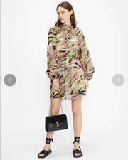 Ted Baker Zeenaa Blouson Sleeve Mini Dress in Dusty Pink Green Size Ted 1/UK 8 S