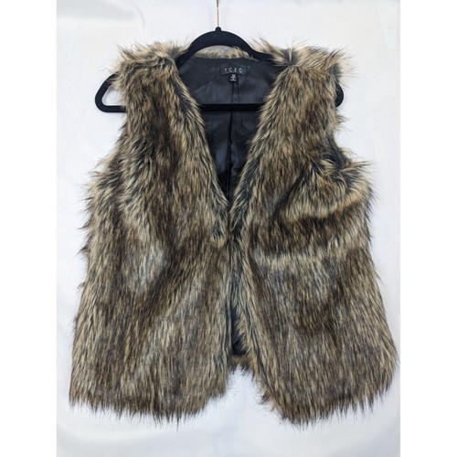 Tcec tan faux fur vest - vest, size